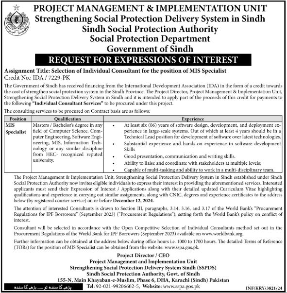 Sindh Social Protection Authority SSPA