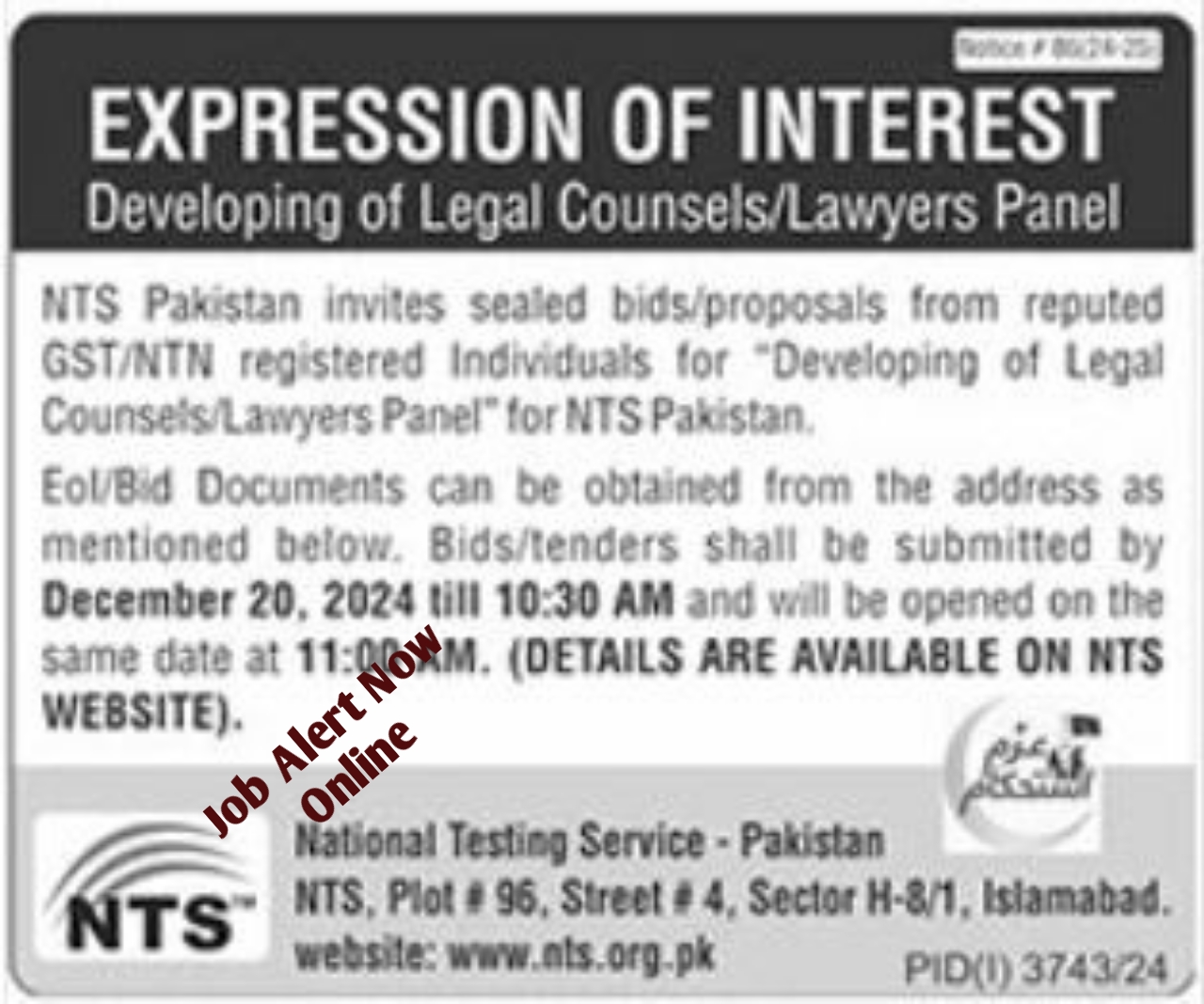 National Testing Service Pakistan NTS
