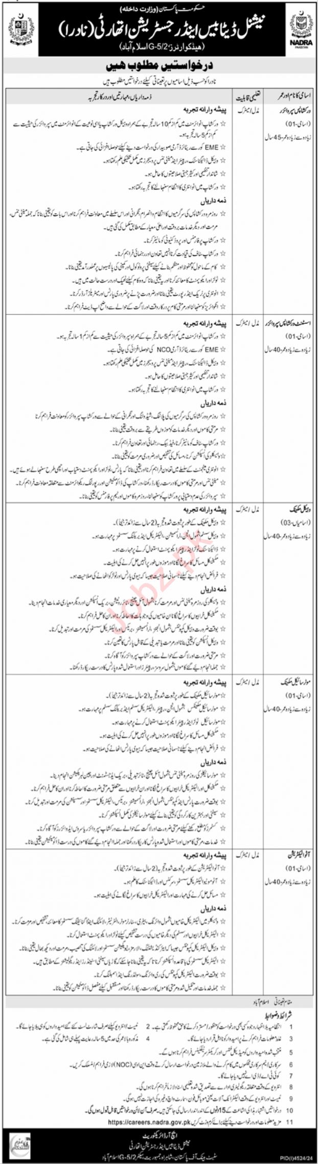 Applications for Jobs 2025 Are Open at Nadra