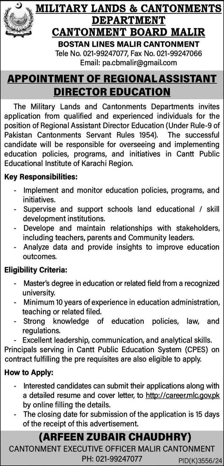 Military Lands and Cantonment Department